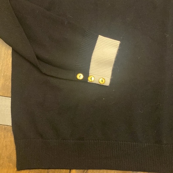 Joseph‎ A black combo color block turtle neck gold detail size PL brand new - Picture 3 of 6